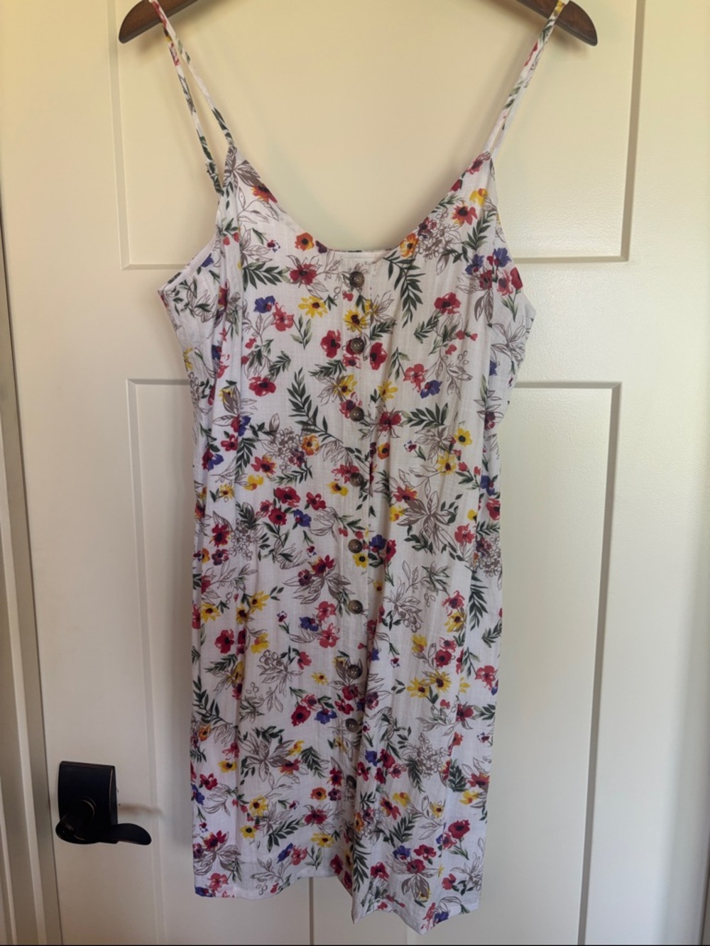 Karlie White Floral Button-Front Sundress